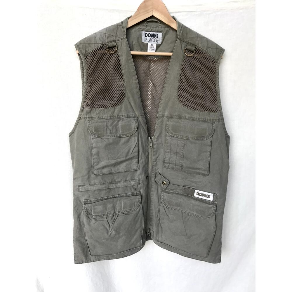 Domke PhoTOGS Mens Green Khaki and Mesh Photographers Vest size M
